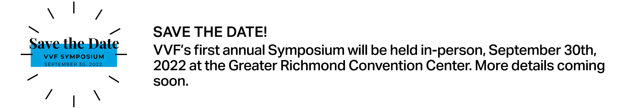 SAve the date for the 2022 VVF Symposium